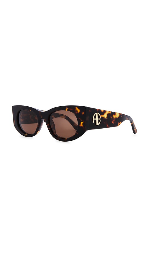 Shop Anine Bing Madrid Sunglasses In Dark Tortoise