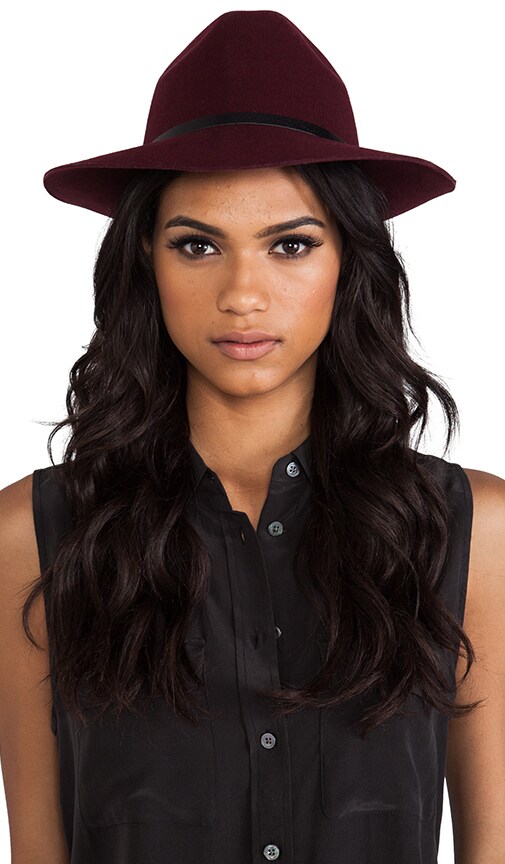 ANINE BING Bohemian Hat in Burgundy REVOLVE