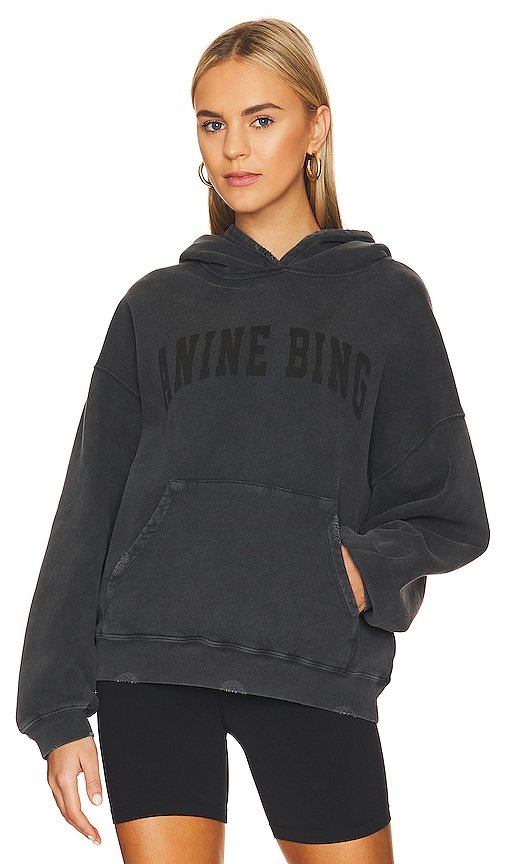 Product image of ANINE BING Harvey Sweatshirt in Dark Washed Black. Click to view full details