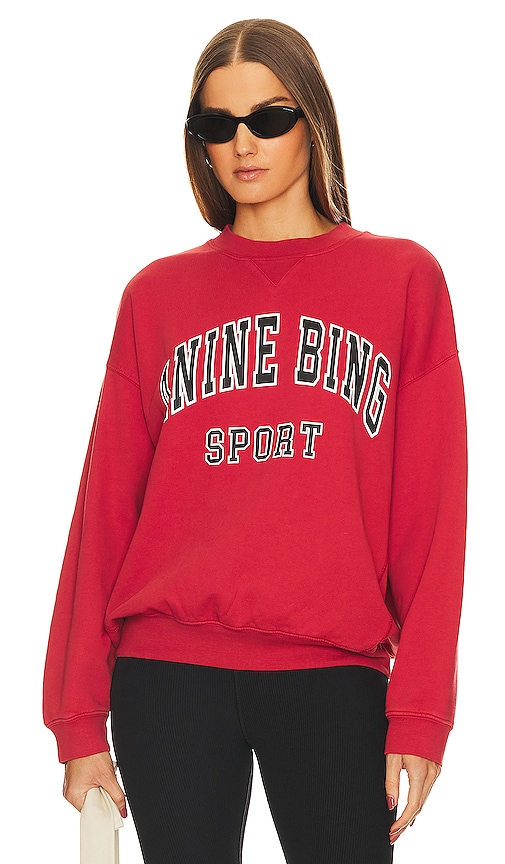Product image of ANINE BING Jaci Sweatshirt in Red. Click to view full details
