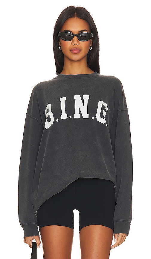 Product image of ANINE BING Tyler Bing Sweatshirt in Washed Black. Click to view full details