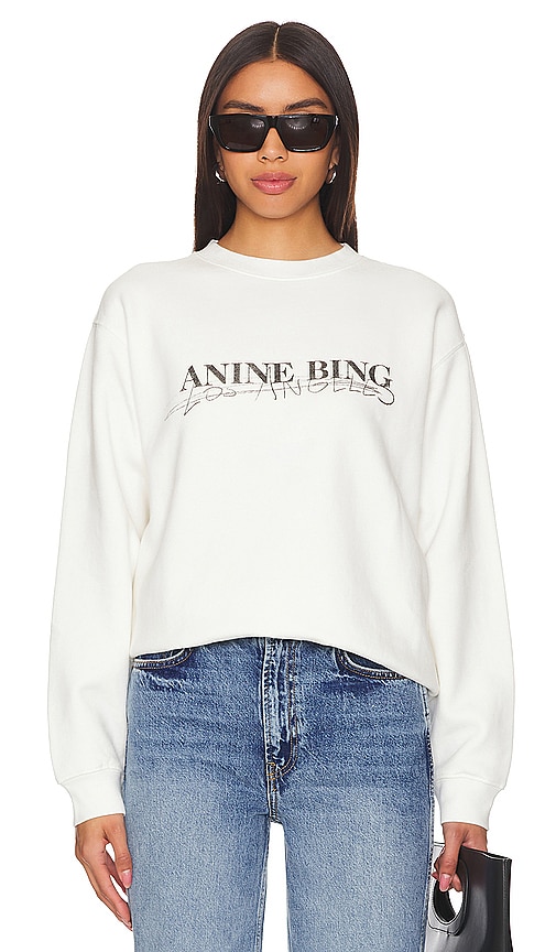 Shop Anine Bing Ramona Sweatshirt Doodle In 象牙白
