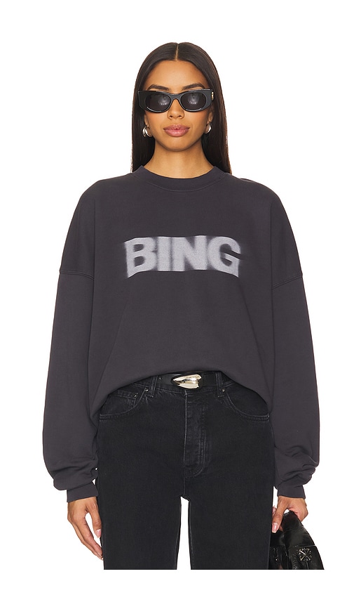 Shop Anine Bing Miles Blur Sweatshirt In 빈티지 블랙