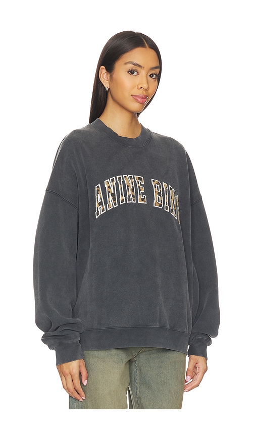 Anine Bing Miles Sweatshirt Leopard In Gray