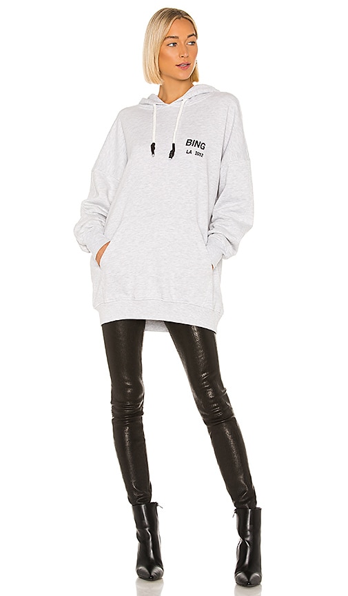 ANINE BING Lottie Hoodie in Grey REVOLVE