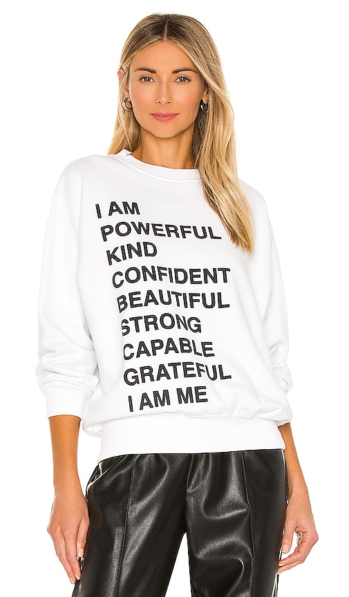 ANINE BING Empowerment Ramona Sweatshirt in White REVOLVE