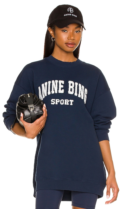 ANINE BING Sport Tyler Sweatshirt in Pacific Blue | REVOLVE