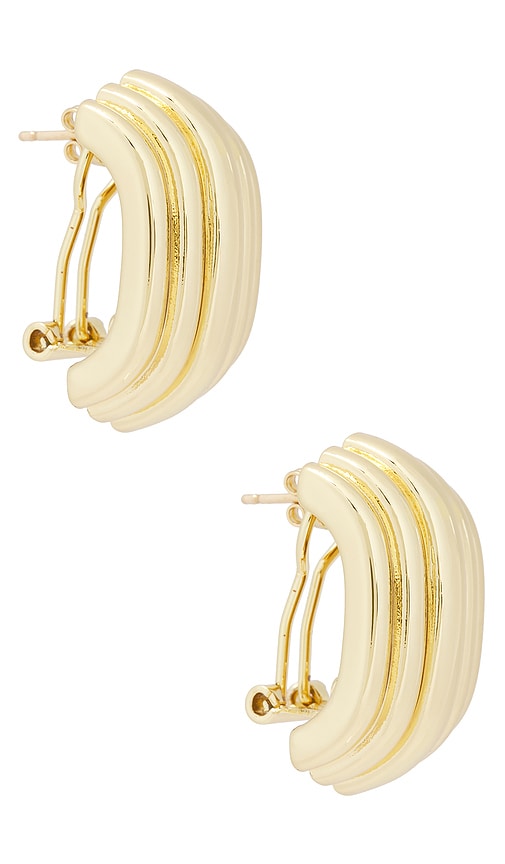 ANINE BING Chunky Ribbed Earrings in Gold