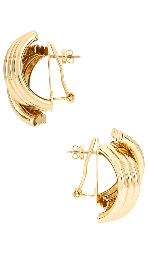Shop Anine Bing Crossover Ribbed Stud In 金色