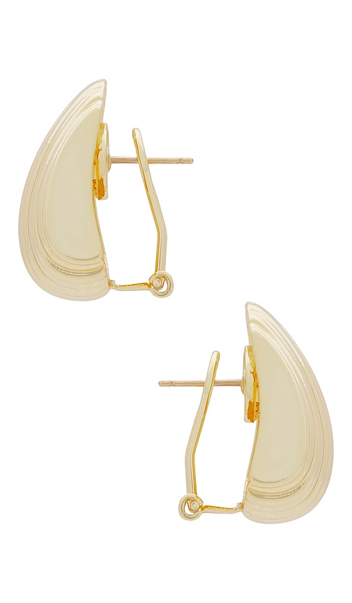 Shop Anine Bing Ribbed Earrings In Gold
