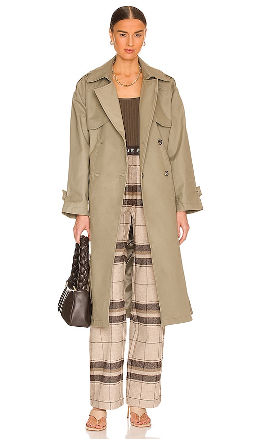 ANINE BING Finley Trench in Olive.