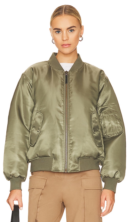 Shop Anine Bing Leon Bomber In Army Green