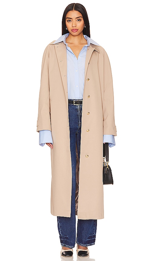 ANINE BING Randy Maxi Trench in Taupe.