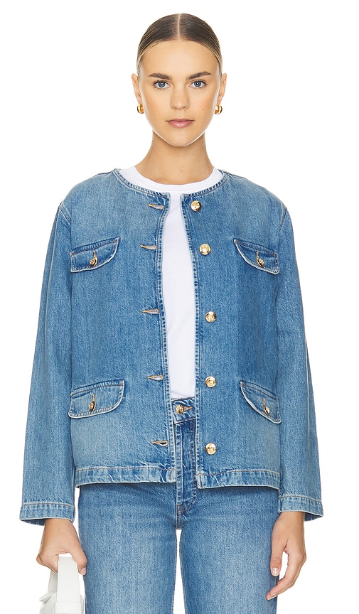 Shop Anine Bing Janet Jacket In Atlantic Blue