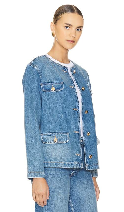 Shop Anine Bing Janet Jacket In Atlantic Blue