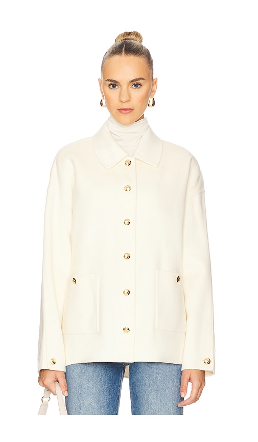 Anine Bing Wool And Cashmere Jacket With Long Sleeves In White