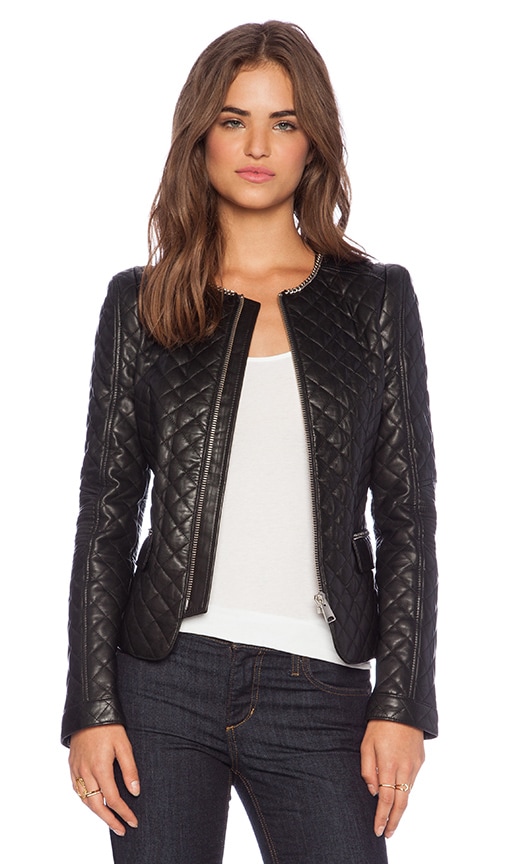 ANINE BING Quilted Jacket in Black REVOLVE