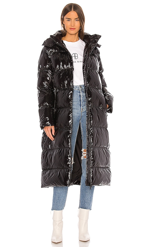 ANINE BING Mary Puffer Jacket in Black REVOLVE