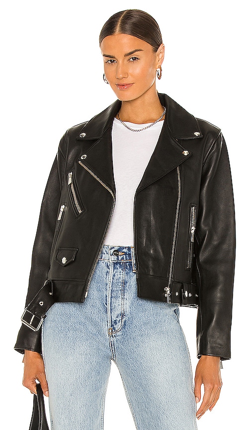 ANINE BING Benjamin Moto Jacket in Black REVOLVE