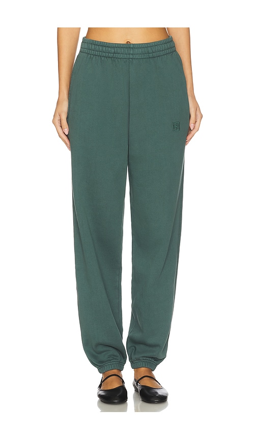 Anine Bing Karter Cotton-fleece Tapered Track Pants In Green