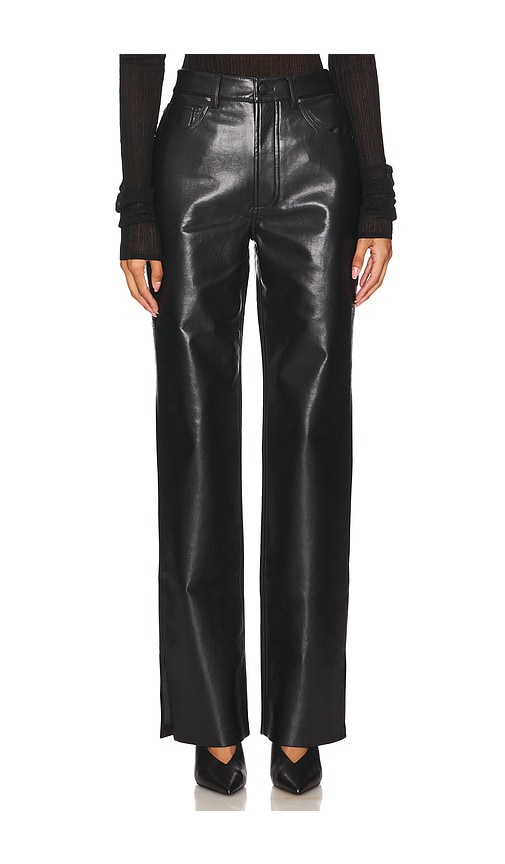 ANINE BING Roy Pant in Black Recycled Leather