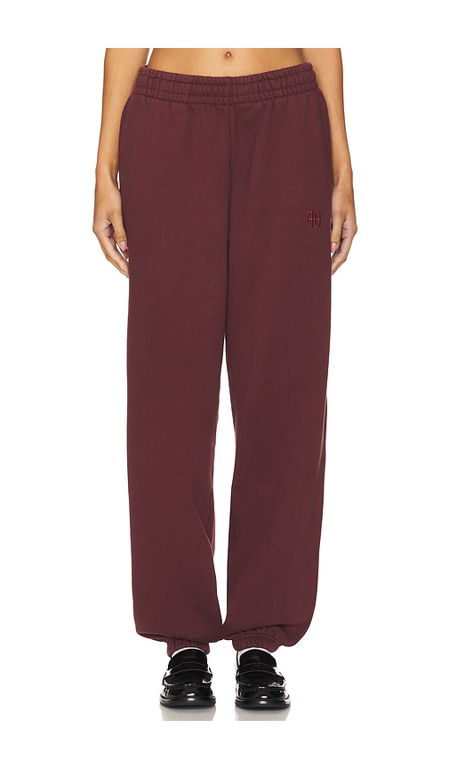 Shop Anine Bing Karter Jogger In Burgundy