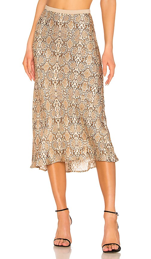 ANINE BING Bar Silk Skirt in Python REVOLVE