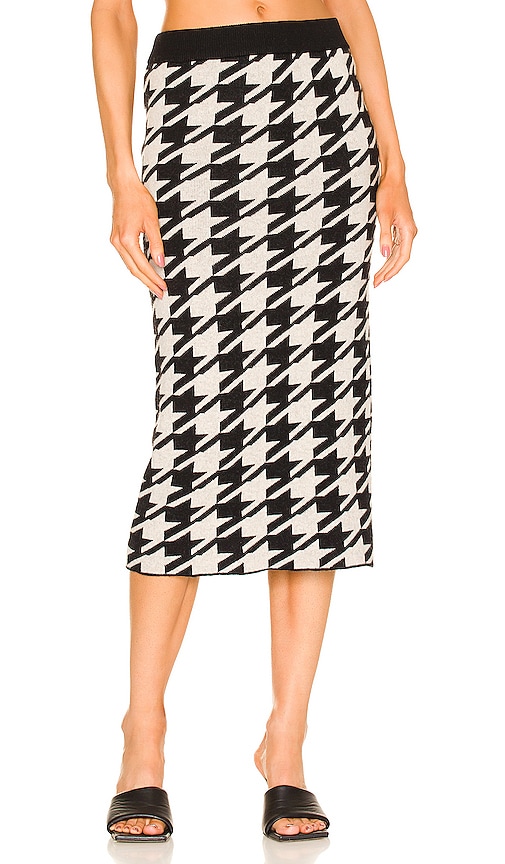 ANINE BING Reese Skirt in Large Houndstooth REVOLVE