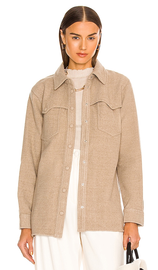 ANINE BING Luke Shirt in Beige REVOLVE