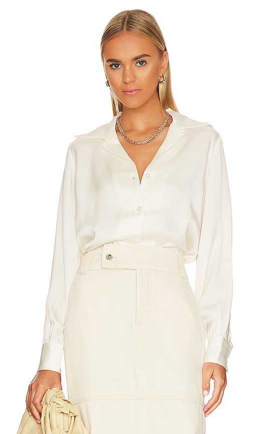 ANINE BING Mylah Button Up in Pearl