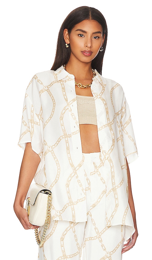 Shop Anine Bing Valo Shirt In Ivory