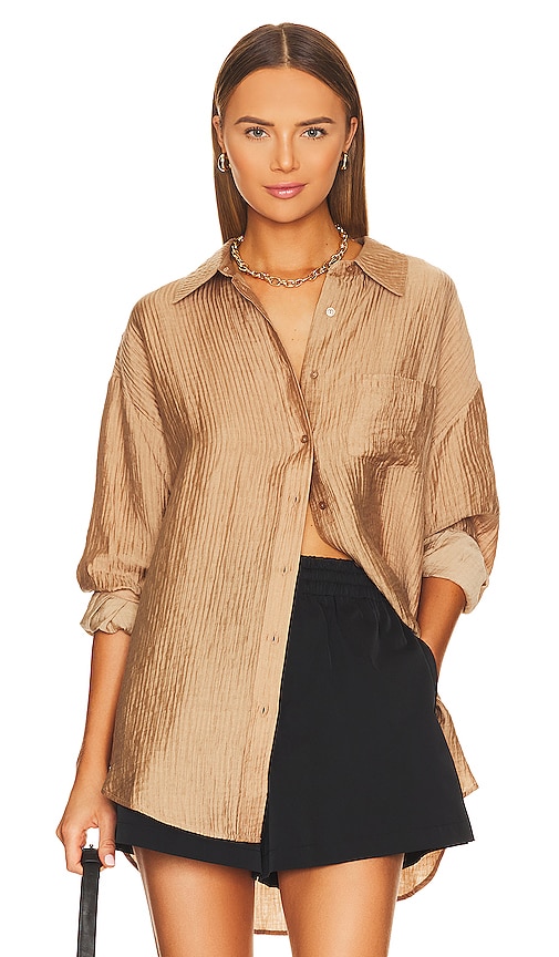 ANINE BING Tio Shirt in Butterscotch REVOLVE