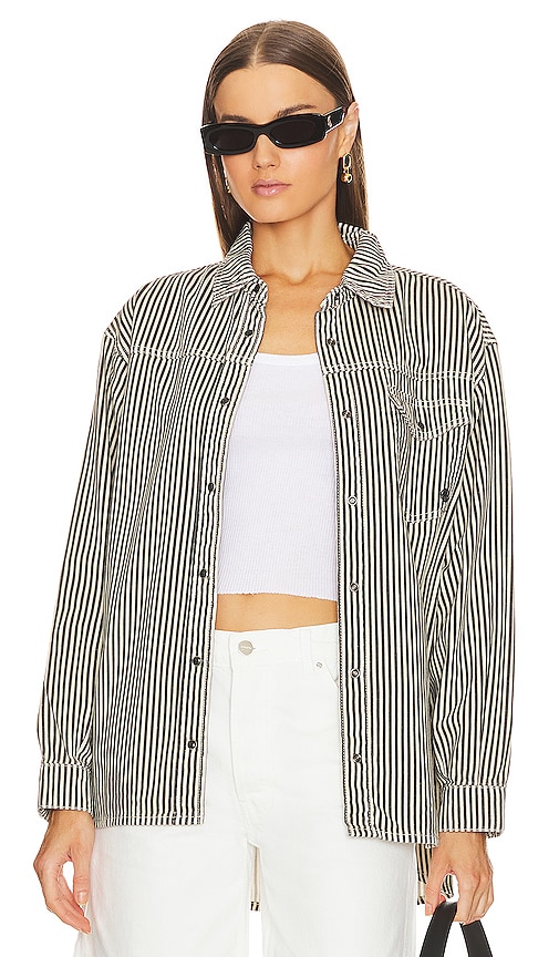 Anine Bing - Sloan Shirt in Stripe Xs