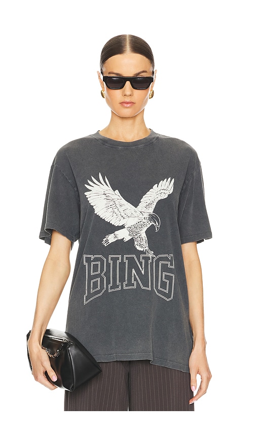 Shop Anine Bing Lili Retro Eagle Tee In 워싱 블랙