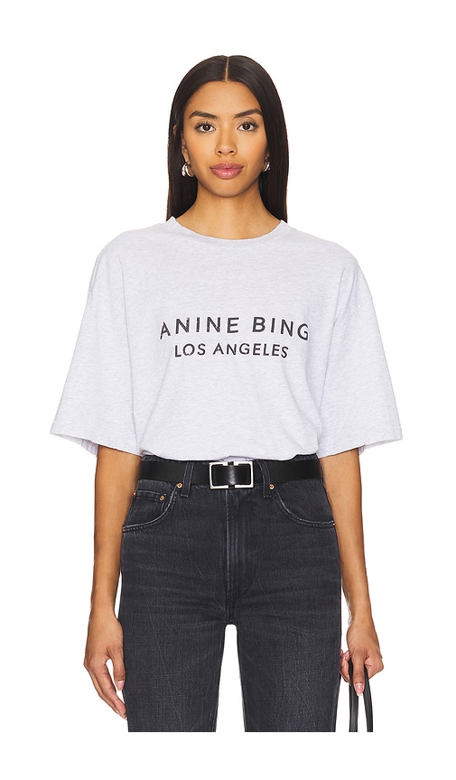 Shop Anine Bing Myers Tee In 헤더 그레이