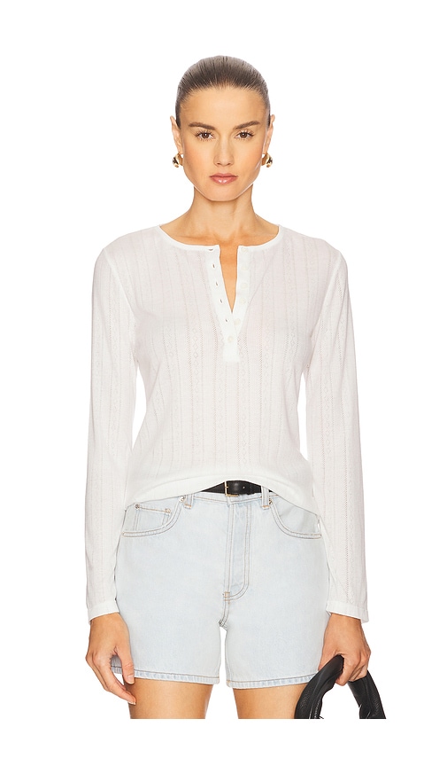 Pia Long Sleeve Tee in White. - size S (also in L, M, XS)
