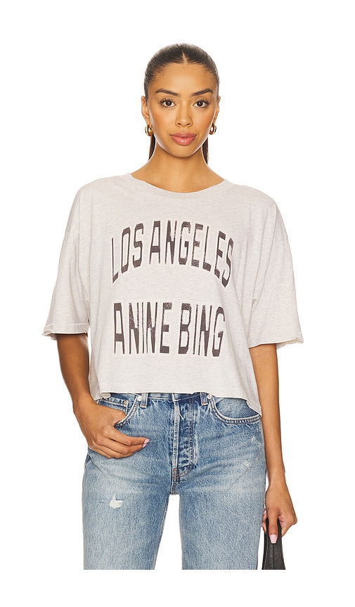 Johnny Cropped Tee in . Size L. Also in M, S, XS - ANINE BING - Modalova