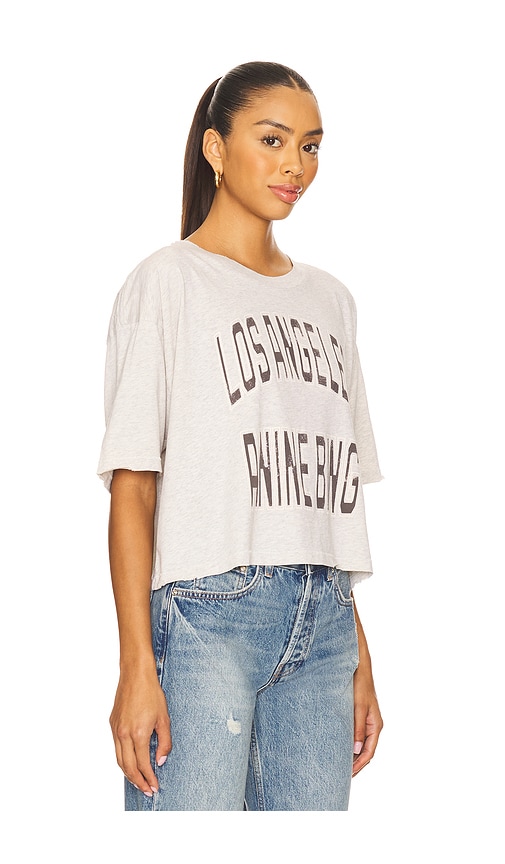 Anine Bing Jhonny Croped Tee Woman Grey In Gray