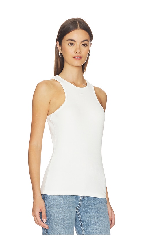 Anine Bing Womens Ivory Cole Embroidered-logo Knit Top In White