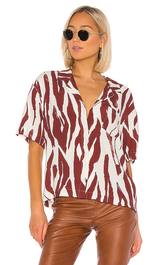 ANINE BING Benji Blouse in Zebra REVOLVE