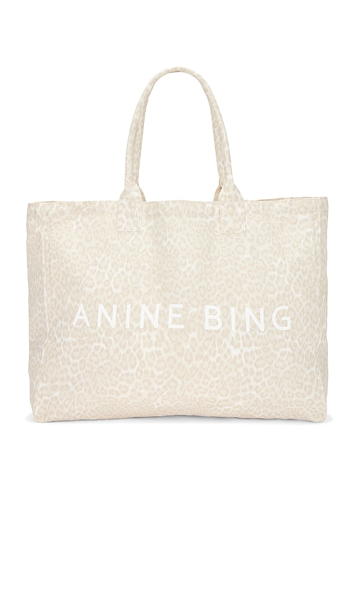 ANINE BING Leo Canvas Tote Bag in Washed White