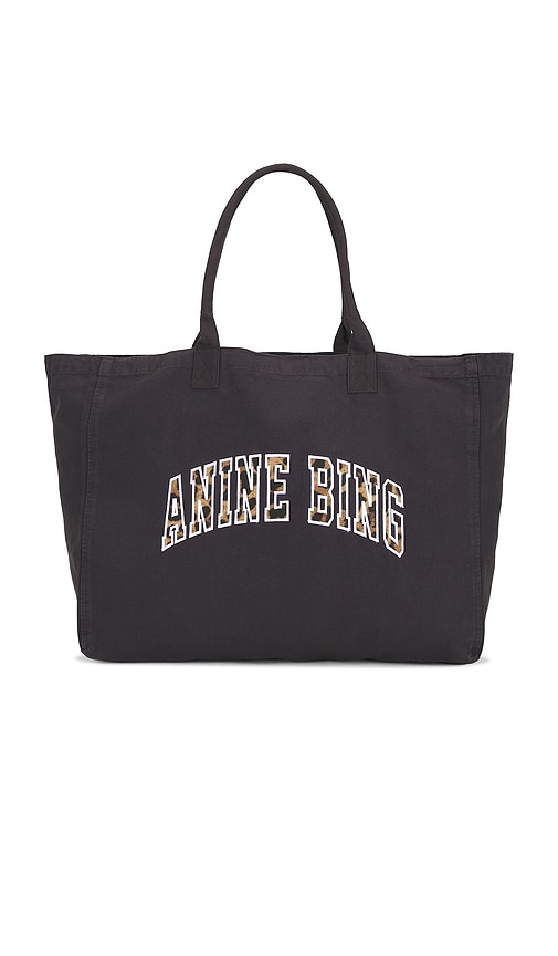 ANINE BING Canvas Tote Bag in Black.