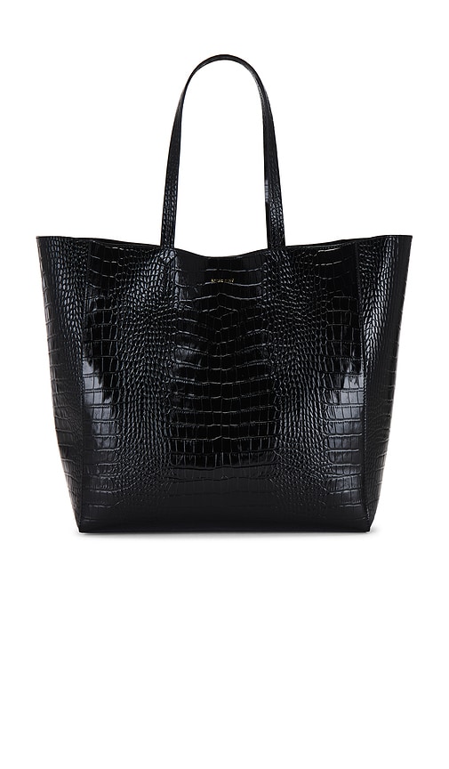 Shop Anine Bing Elly Tote In Black Embossed