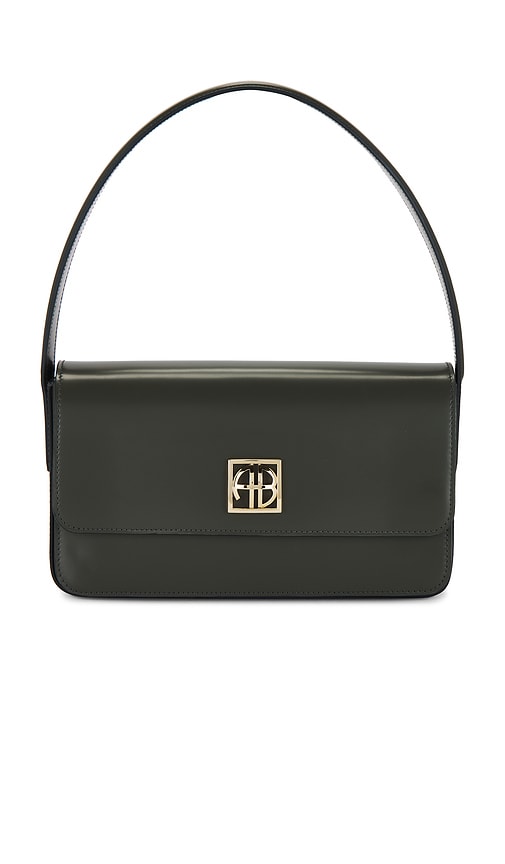ANINE BING Elly Shoulder Bag in High-shine Dusty Green
