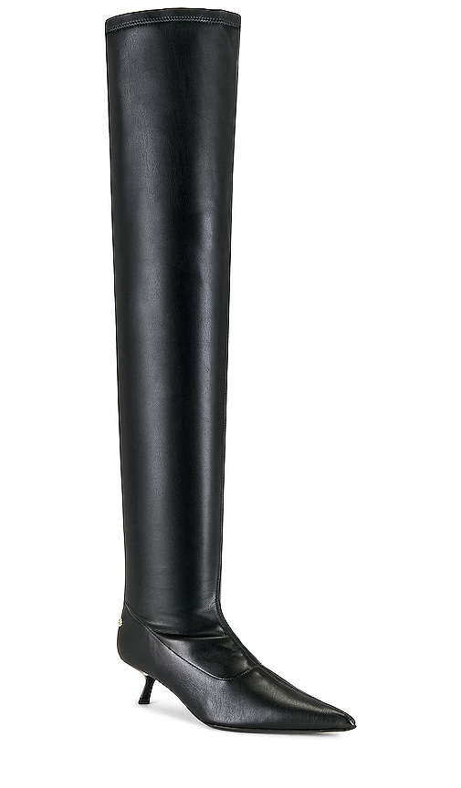 Shop Anine Bing Faux Leather Over The Knee Hilda Boots In Black