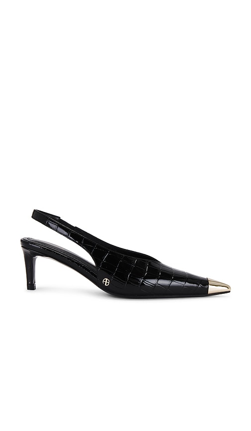ANINE BING Nina Heel in Black Embossed