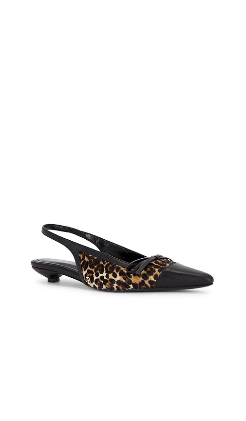 Anine Bing Zoey Leopard-print Slingback Ballet Flats In Brown
