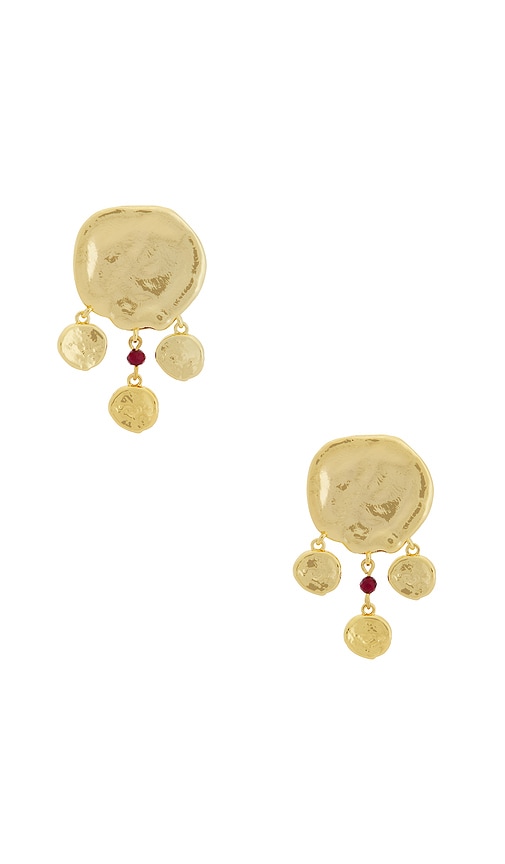 ANNI LU Dream Catcher Earrings in Metallic Gold.