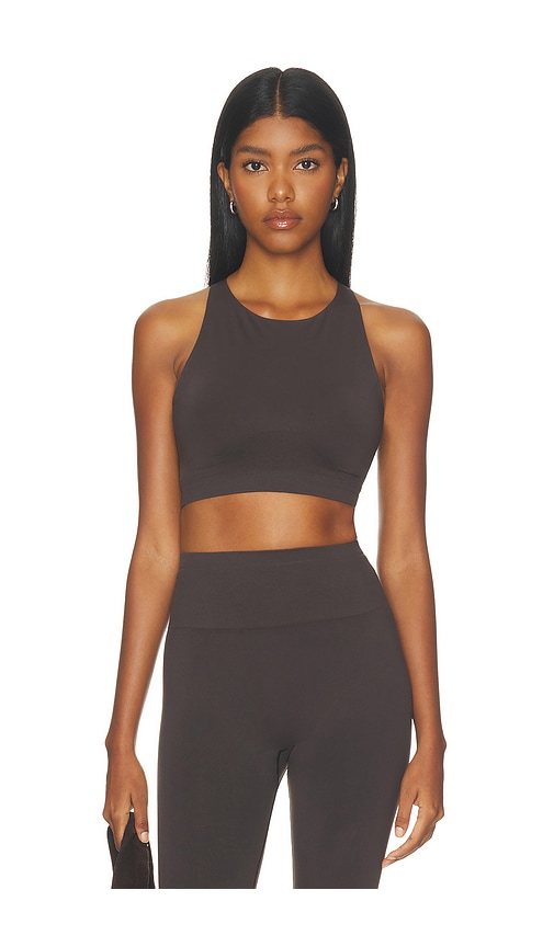 Adanola Seamless Racer Tank Bra in Brown. - size XS (also in S, M)