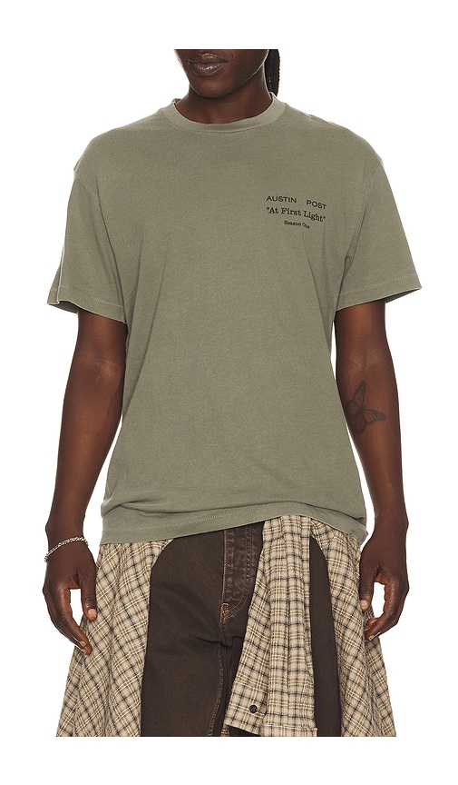 Austin Post x Matt McCormick Among The Low Light Standard Tee in Washed Olive